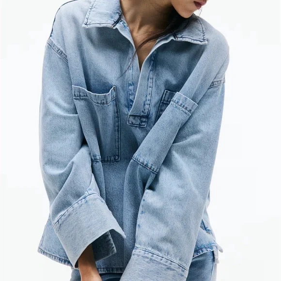 H&M Denim Pullover Shirt Size extra large - Picture 6 of 9